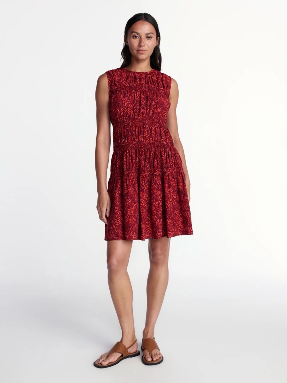 Time and Tru Women's Smocked Sleeveless Mini Dress